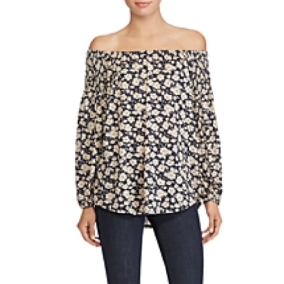 Lauren Ralph Lauren Tops - SOLD! Ralph Lauren Printed Off-The-Shoulder Blouse